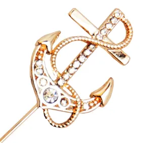 Golden Marine Anchor Lapel Pin