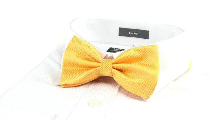 Golden Yellow [Diamond Shape Print] - Bow Tie and Pocket Square Matching Set