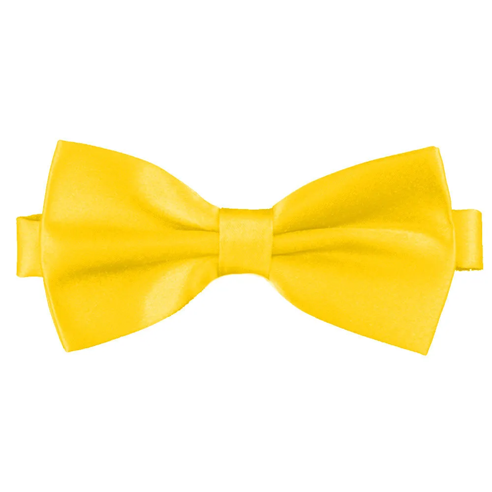 Golden Yellow [Silky Smooth] - Bow Tie and Pocket Square Matching Set