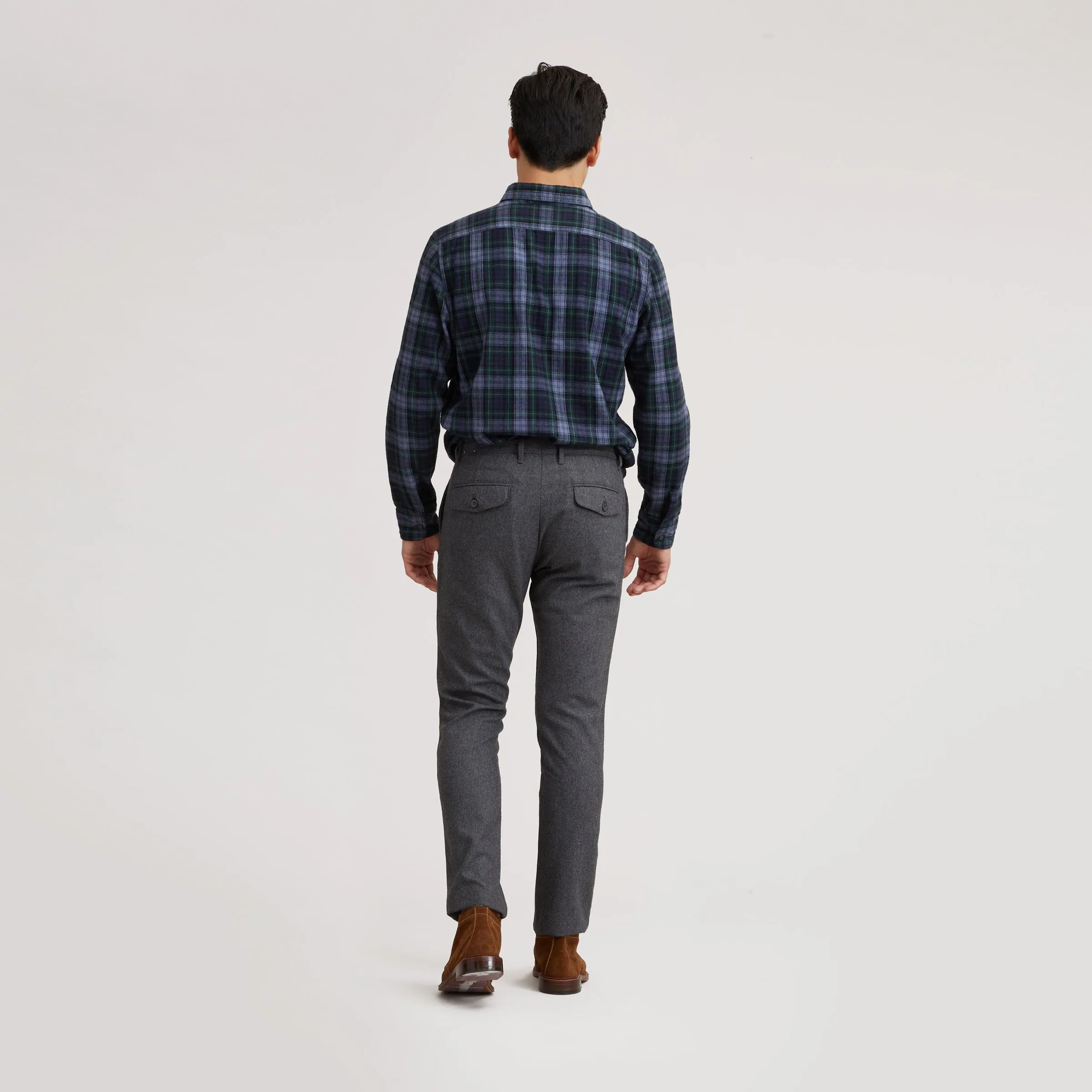 Grayers Slim Fit Wool Flannel Pants - Gray