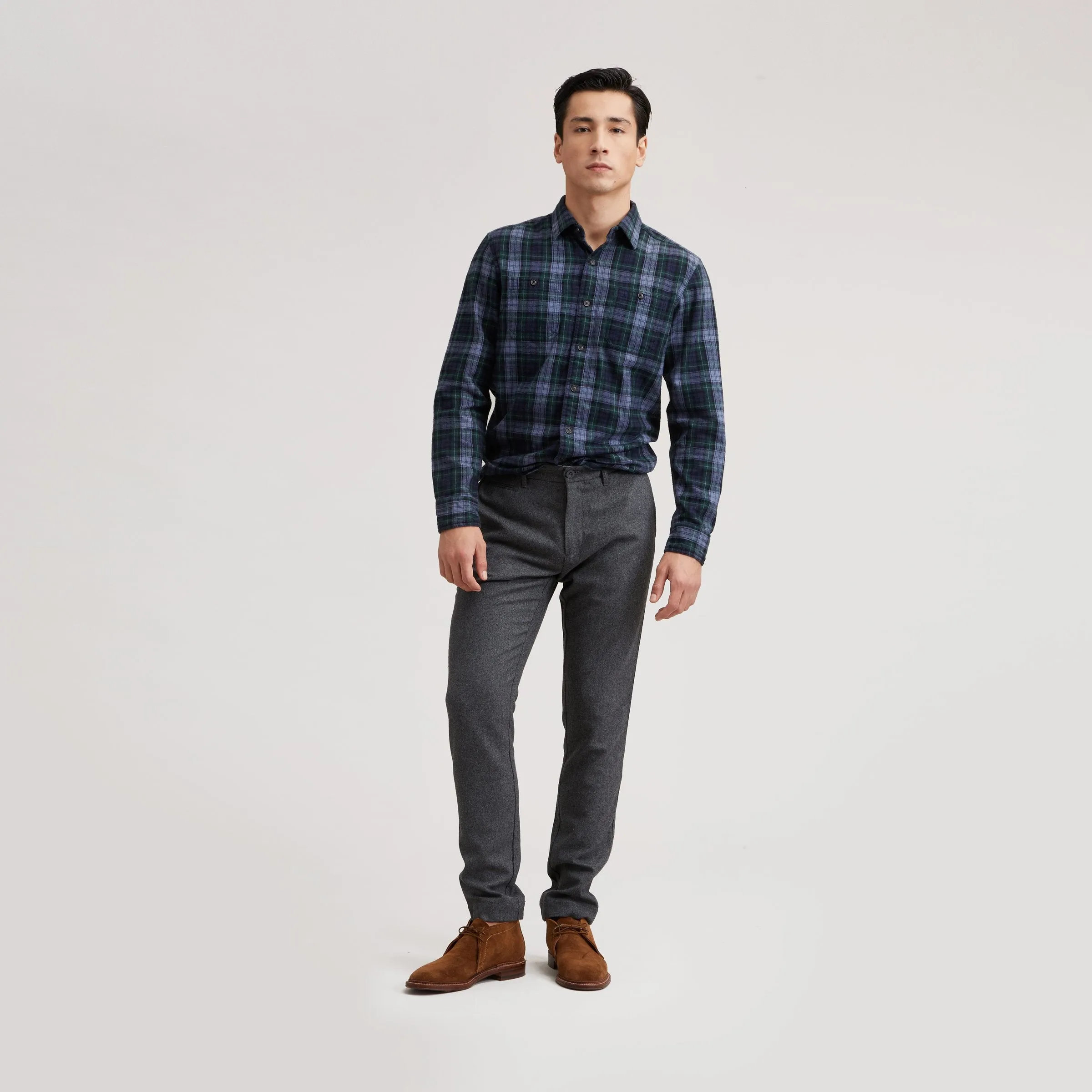 Grayers Slim Fit Wool Flannel Pants - Gray