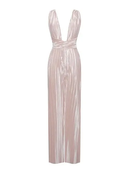 HELENA PLEATED SILK JUMPSUIT