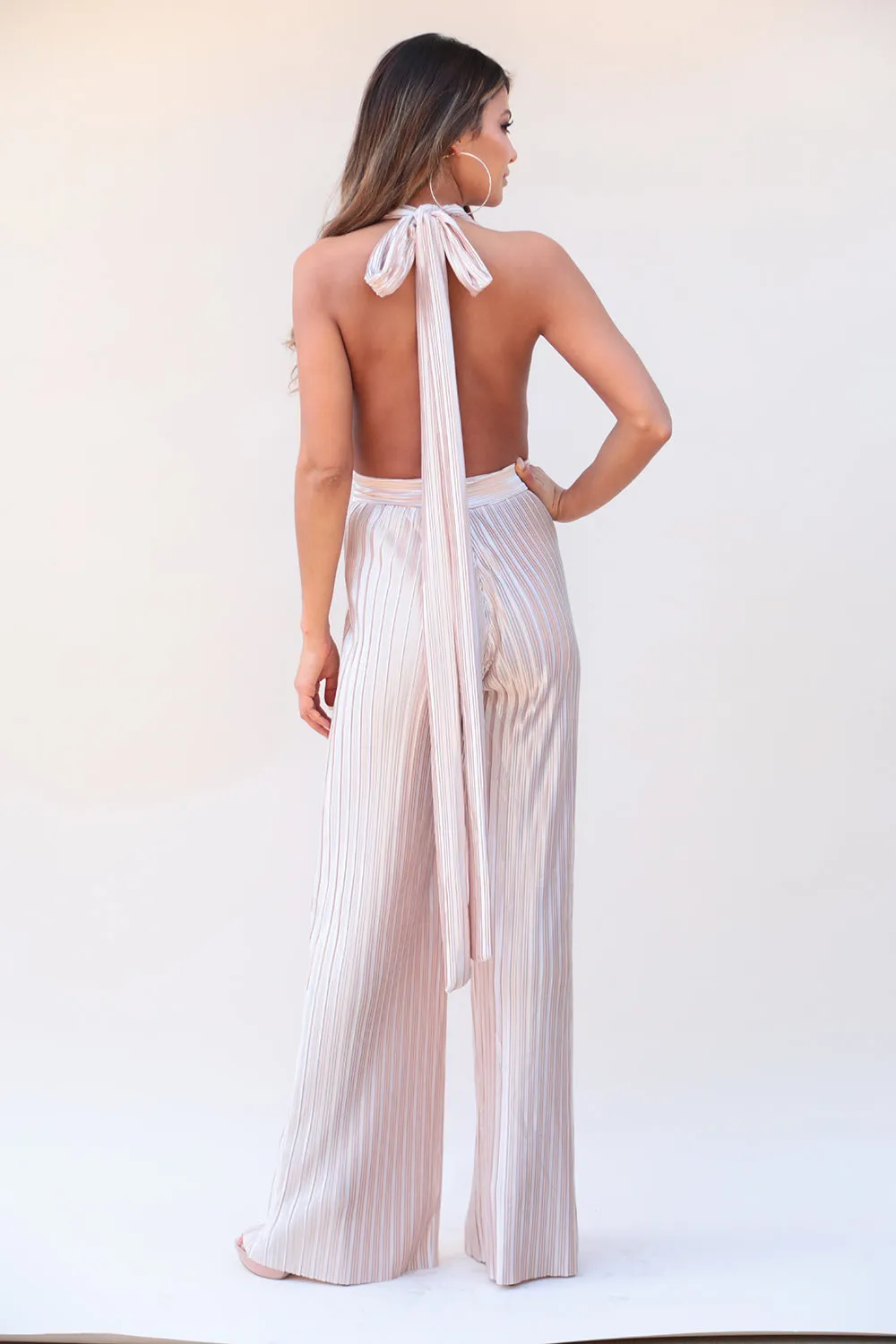 HELENA PLEATED SILK JUMPSUIT