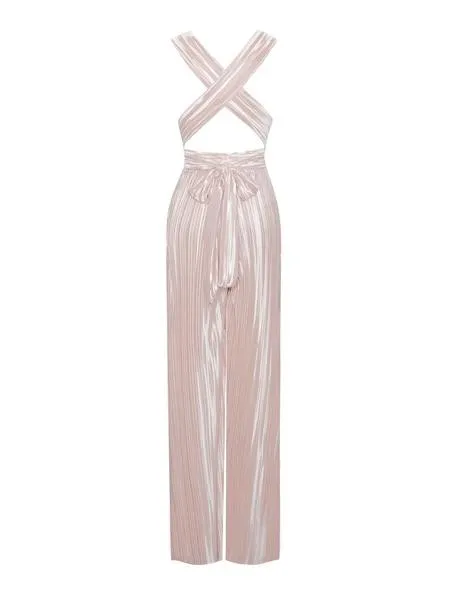 HELENA PLEATED SILK JUMPSUIT