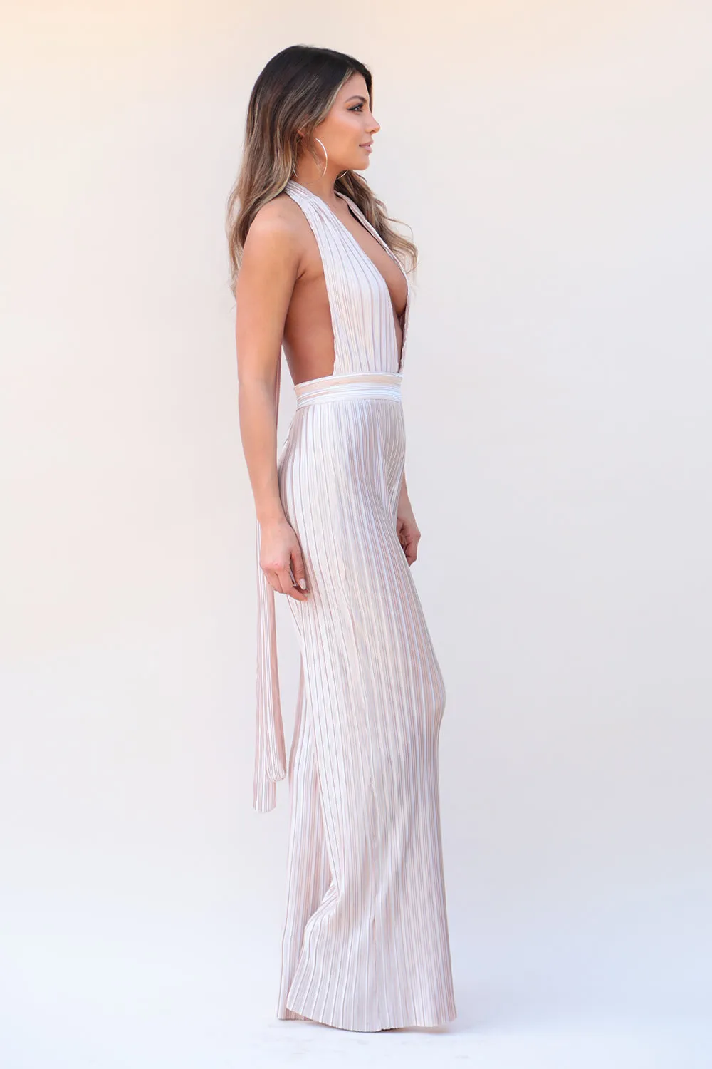 HELENA PLEATED SILK JUMPSUIT