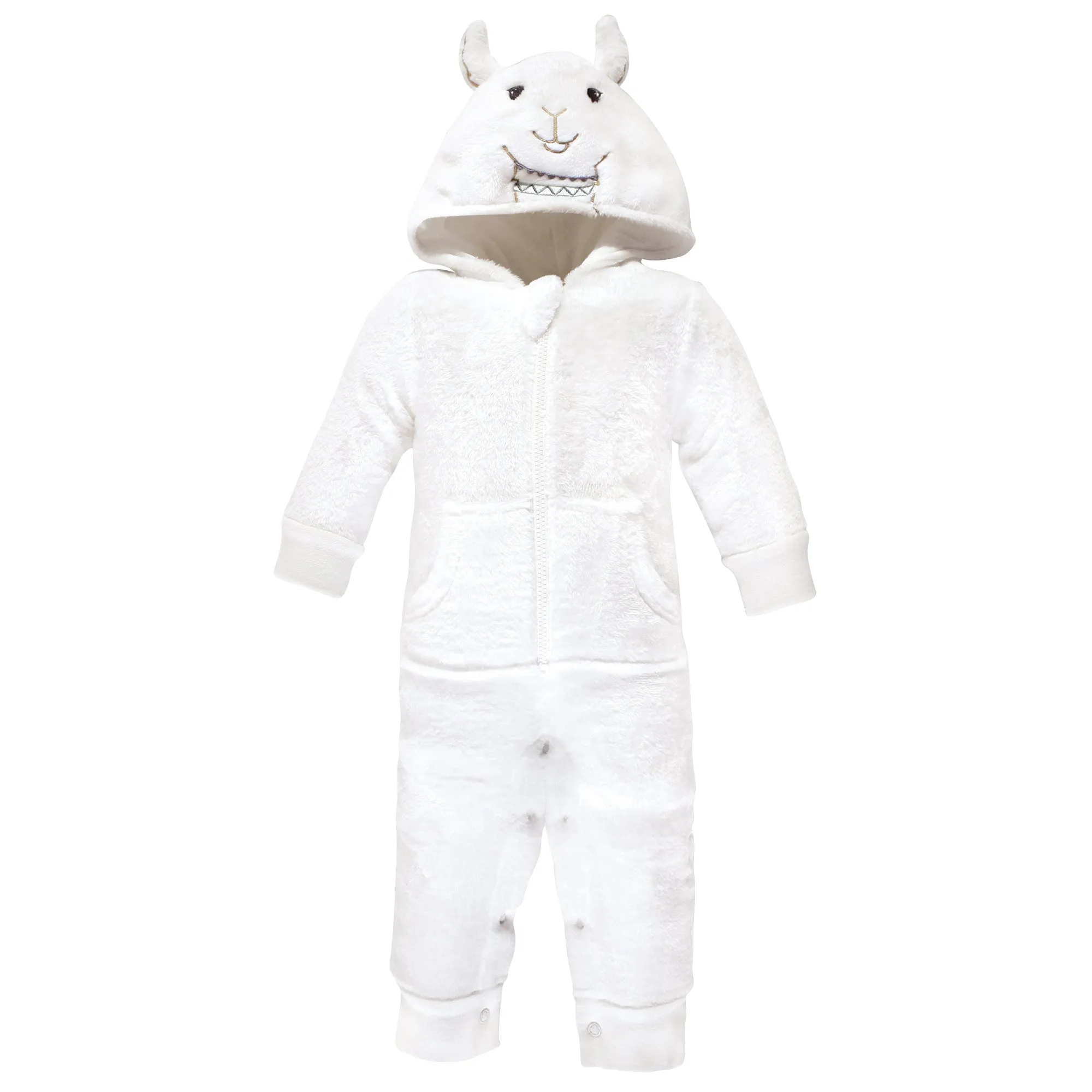 Hudson Baby Plush Jumpsuits, Neutral Llama