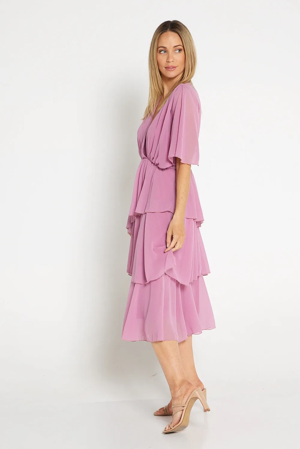 Iris Chiffon Dress - Pink