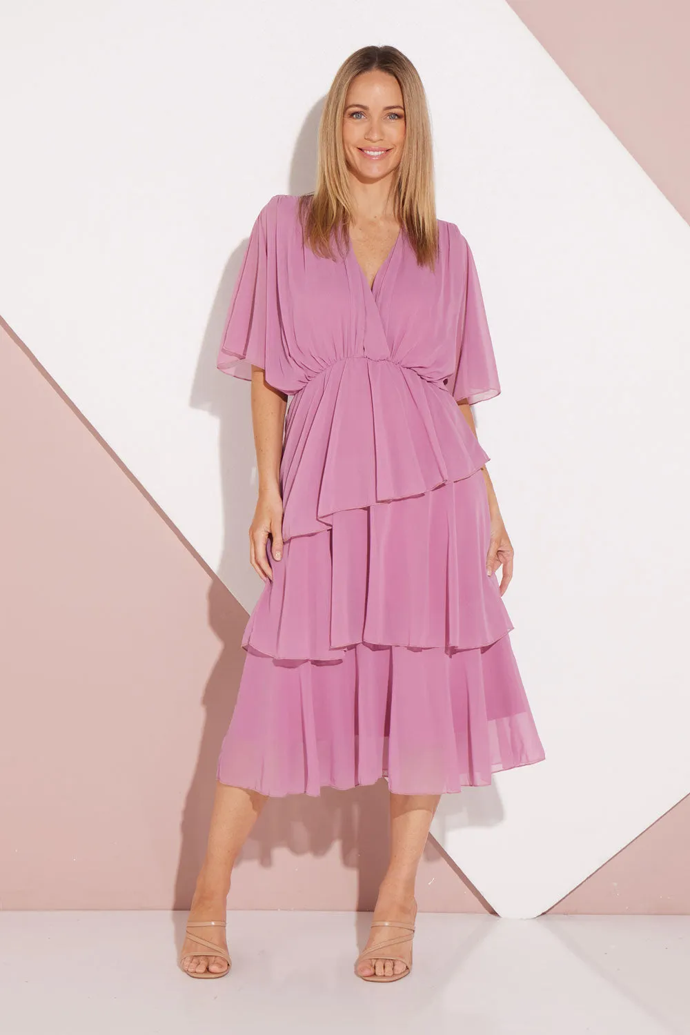 Iris Chiffon Dress - Pink