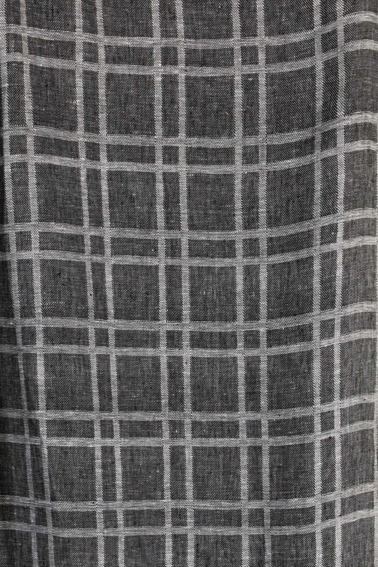 Iron Black Plaid Linen Woven