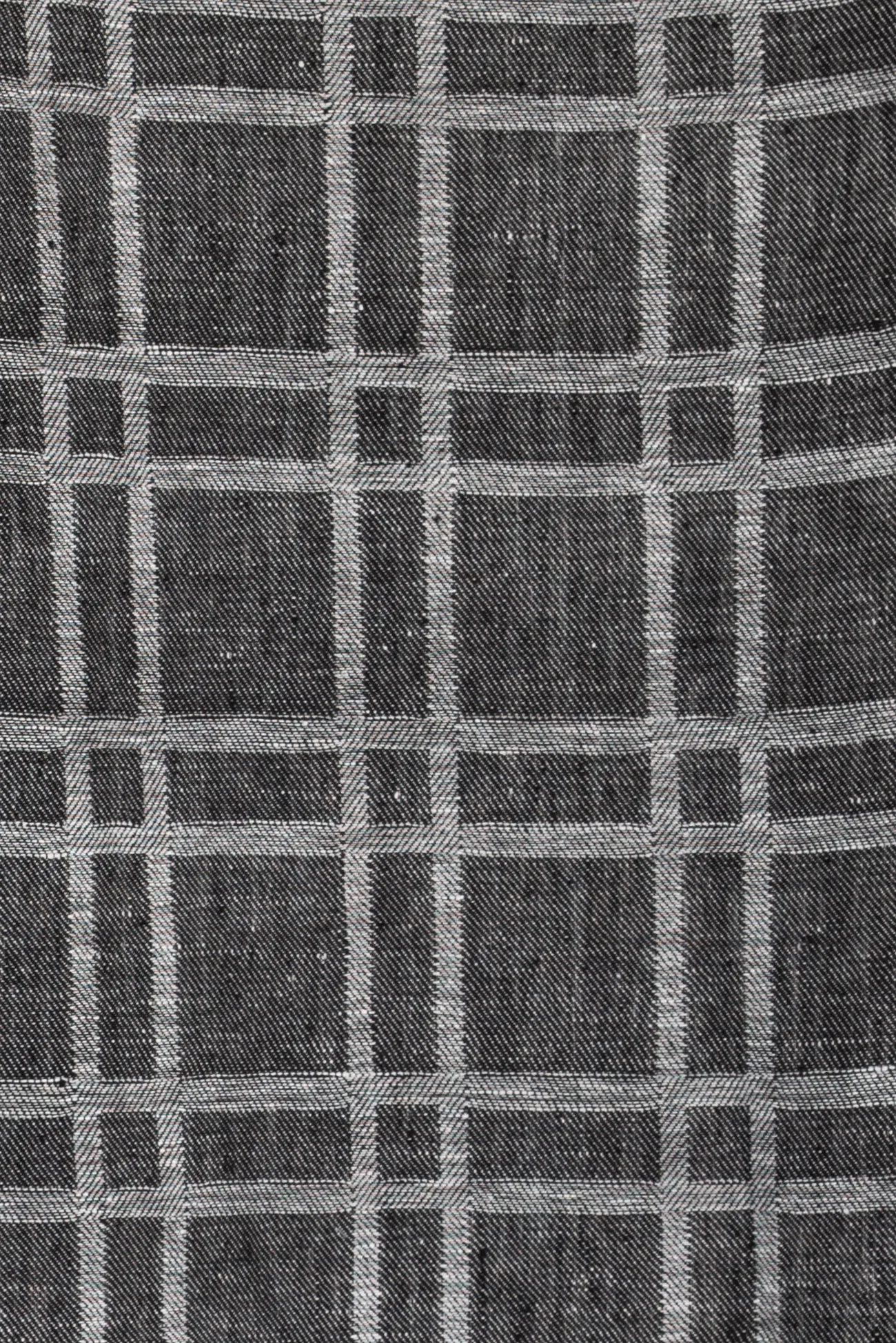 Iron Black Plaid Linen Woven