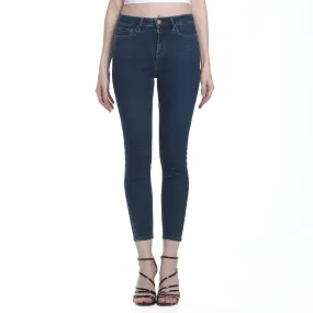 LEE WOMENS HEATHER DENIM JEANS IN MID BLUE