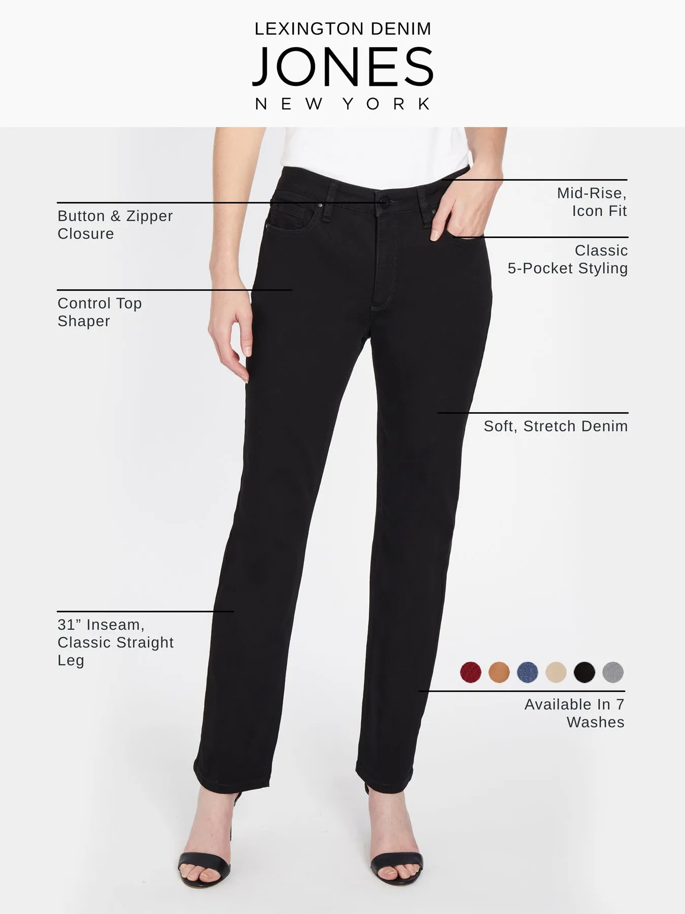 Lexington Pinstripe Straight Leg Jeans