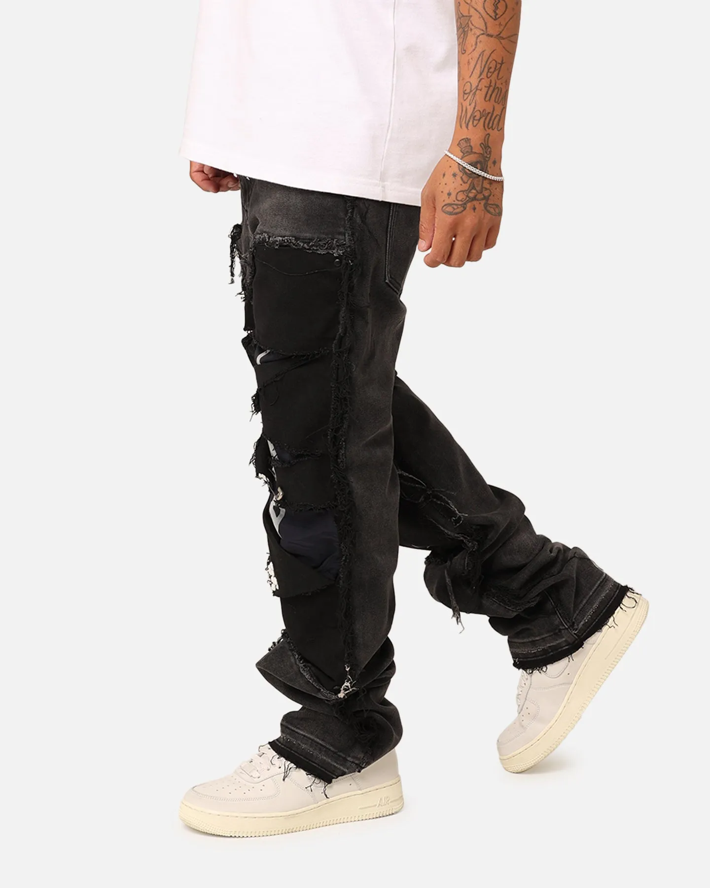 Lifted Anchors "Rem" Quilted Carpenter Denim Jeans Black Rinse