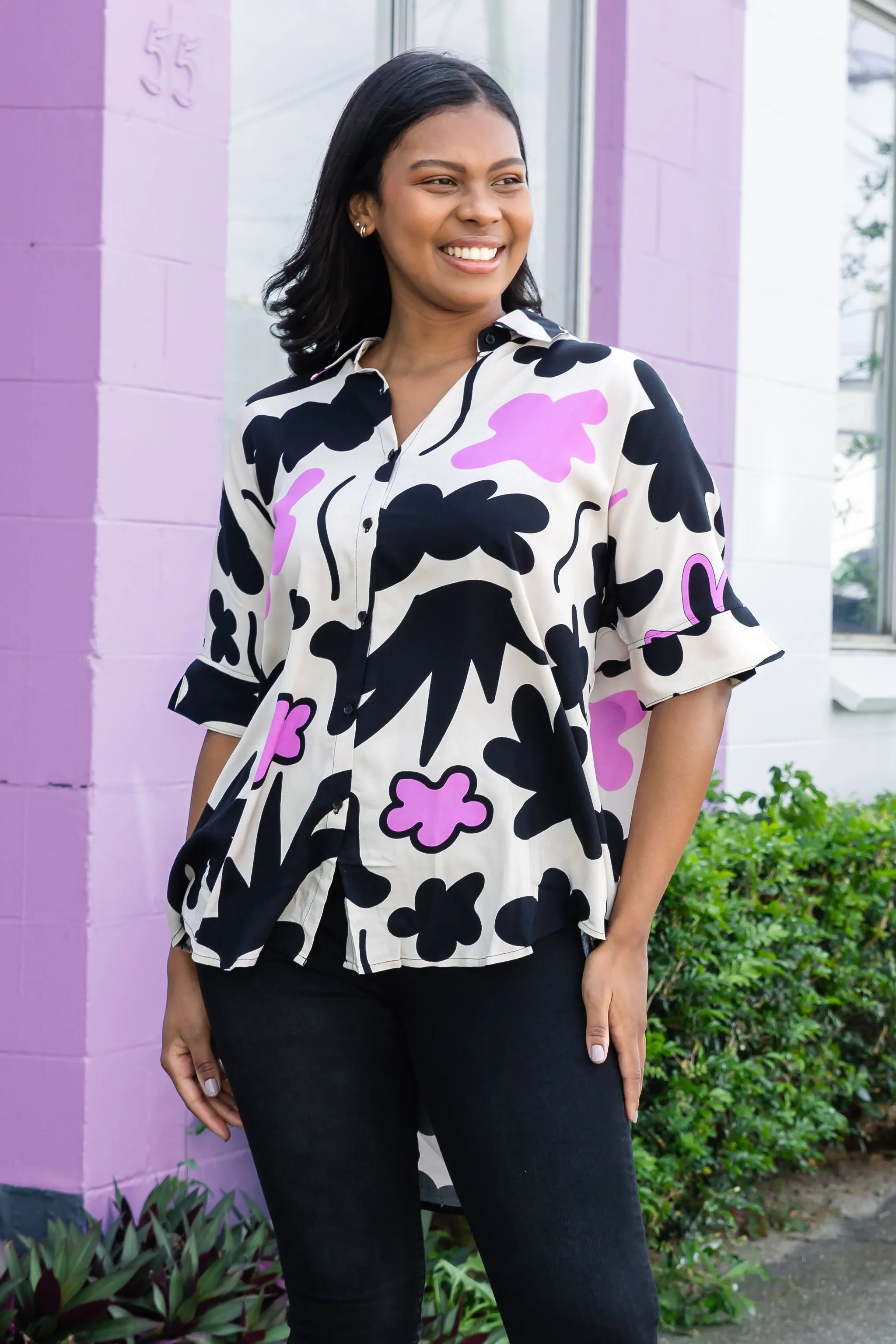 Marlo Shirt in Black Blossom