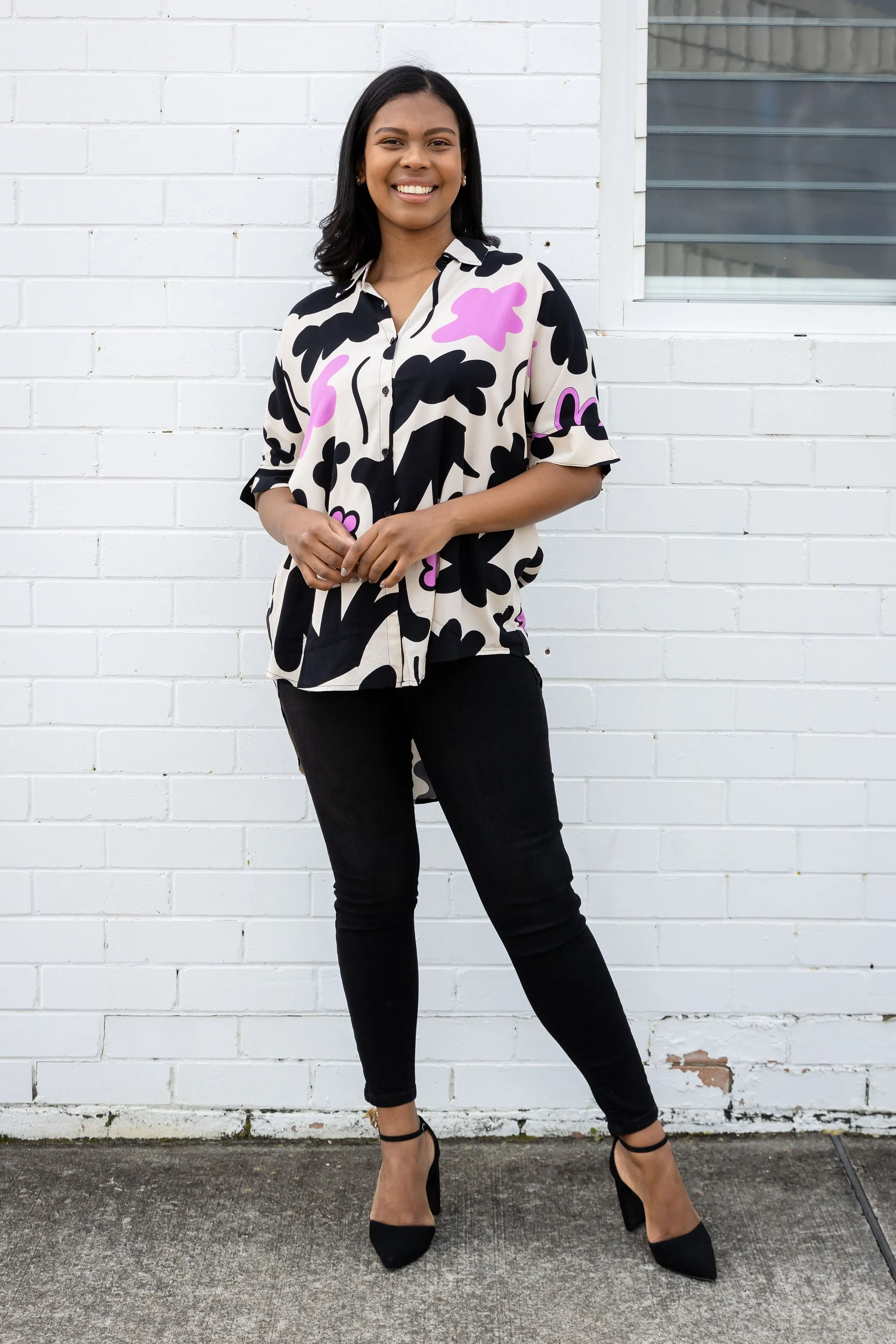 Marlo Shirt in Black Blossom