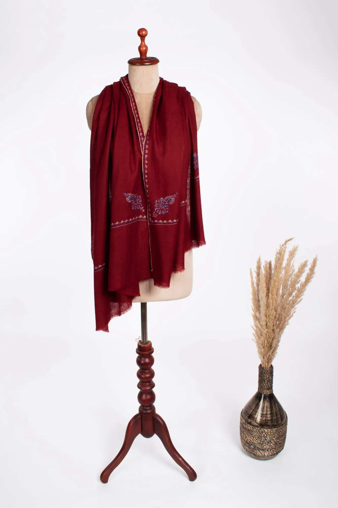 Maroon  Lightweight Cashmere Scarf - MORRILTON