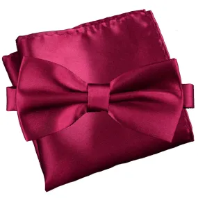 Maroon Red [Silky Smooth] - Bow Tie and Pocket Square Matching Set