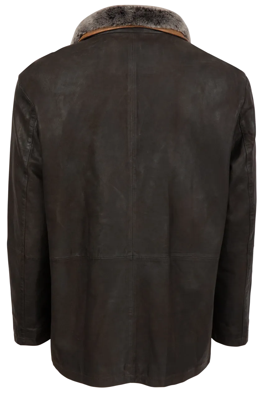 Maverick's Chocolate Lambskin Leather Jacket