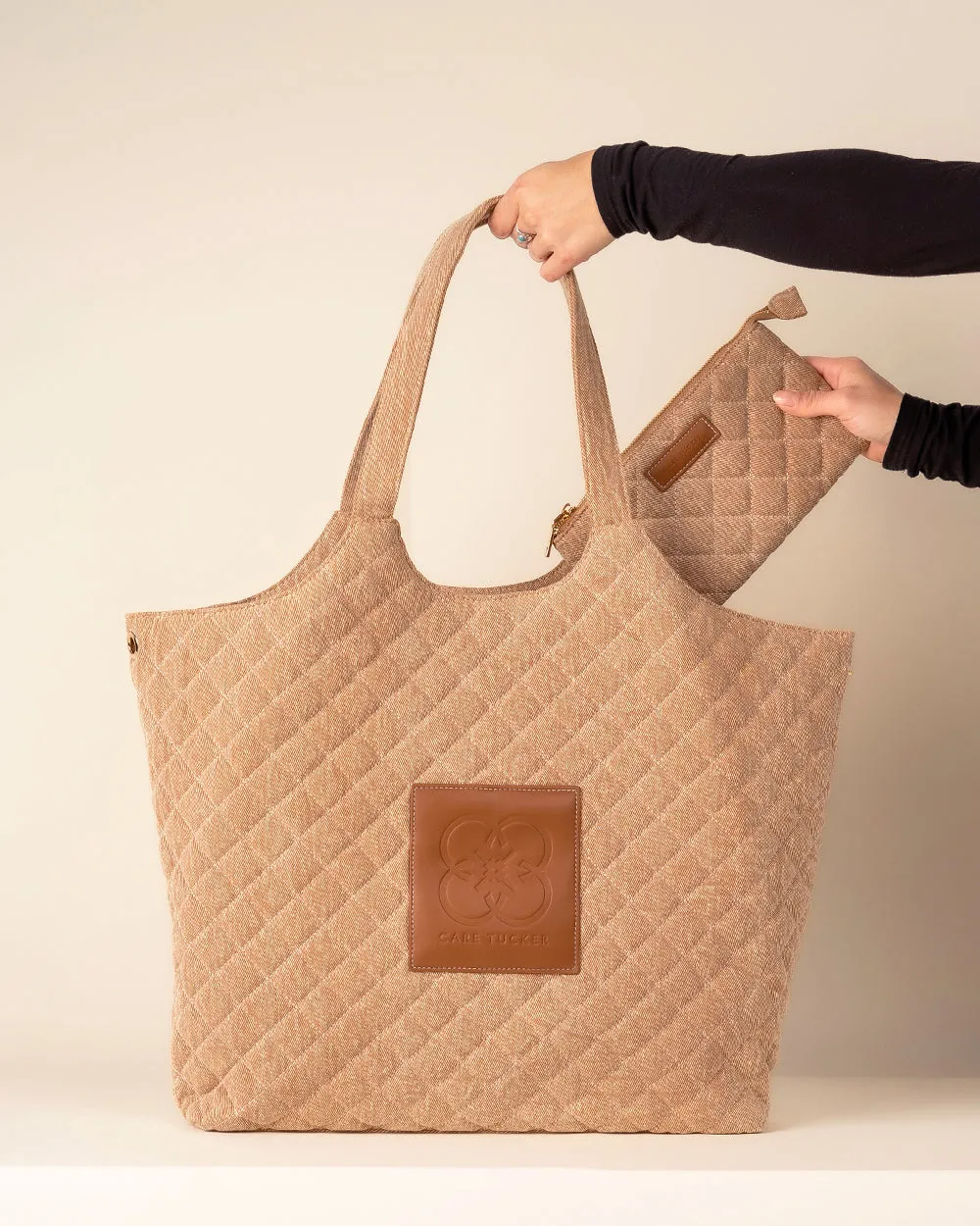 Maxi Quilted Denim Tote Bag