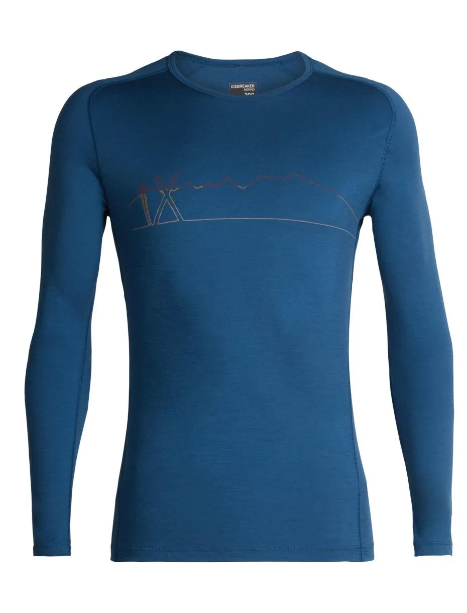 Men 200 Oasis Deluxe Raglan Long Sleeve Crewe Single Line Ski