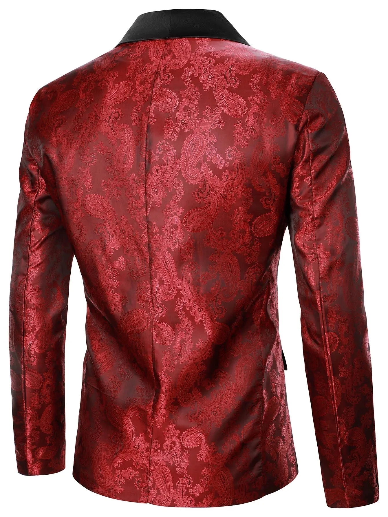 Men's White Floral Satin Brocade Blazer Dinner Jacket