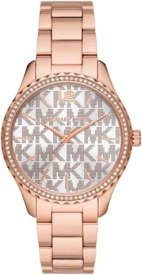 Michael Kors Ladies Watch Layton 38mm Silver Rose Gold MK7297