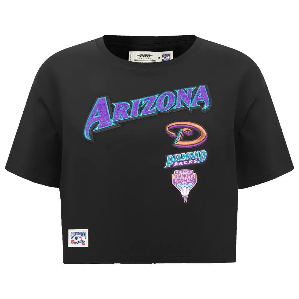 MLB ARIZONA DIAMONDBACKS RETRO CLASSIC WOMEN'S BOXY TEE (BLACK)