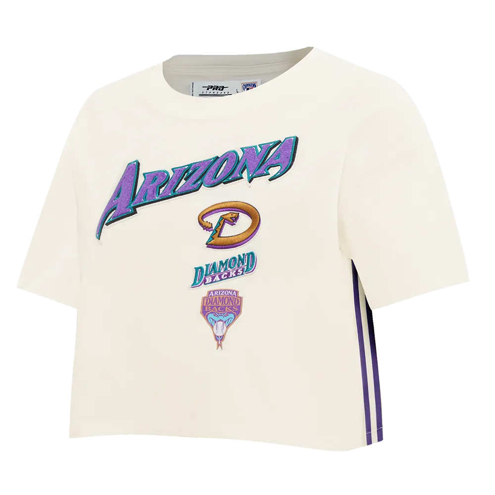 MLB ARIZONA DIAMONDBACKS RETRO CLASSIC WOMEN'S BOXY TEE (EGGSHELL)