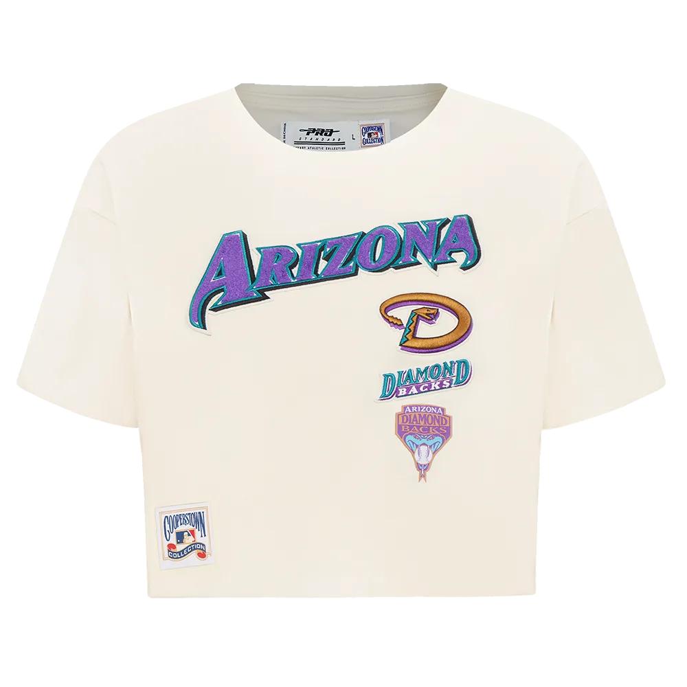 MLB ARIZONA DIAMONDBACKS RETRO CLASSIC WOMEN'S BOXY TEE (EGGSHELL)