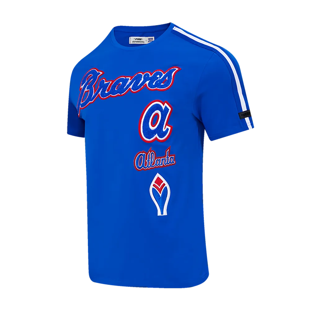 MLB ATLANTA BRAVES RETRO CLASSIC MEN'S STRIPED TOP (ROYAL BLUE/RED)