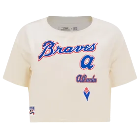 MLB ATLANTA BRAVES RETRO CLASSIC WOMEN'S BOXY TEE (EGGSHELL)