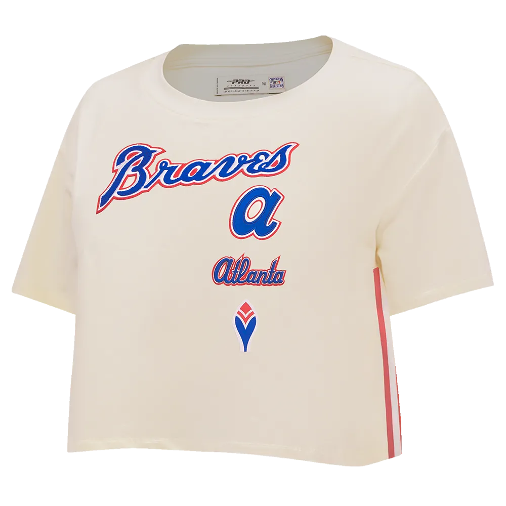 MLB ATLANTA BRAVES RETRO CLASSIC WOMEN'S BOXY TEE (EGGSHELL)