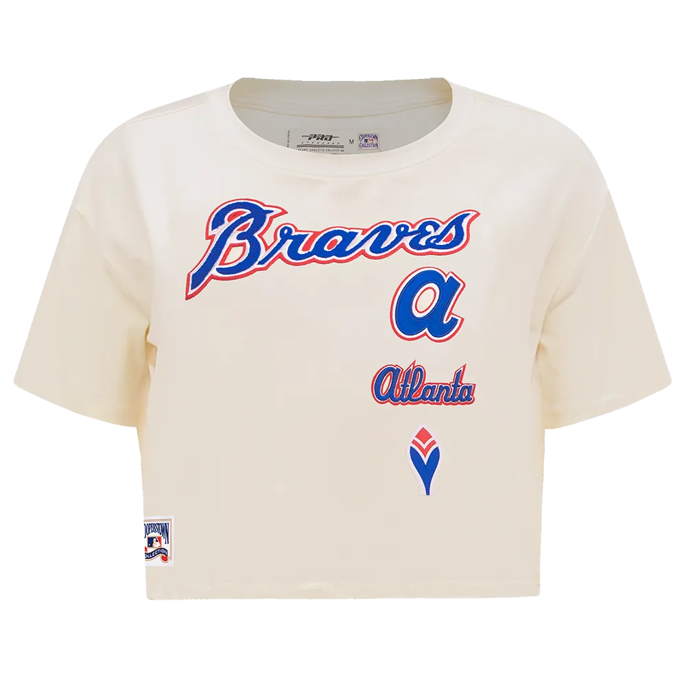 MLB ATLANTA BRAVES RETRO CLASSIC WOMEN'S BOXY TEE (EGGSHELL)