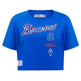 MLB ATLANTA BRAVES RETRO CLASSIC WOMEN'S BOXY TEE (ROYAL BLUE)