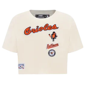 MLB BALTIMORE ORIOLES RETRO CLASSIC WOMEN'S BOXY TEE (EGGSHELL)