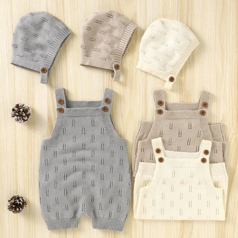 Newborn Knitting Jumpsuit with Hat - 2 Pieces Knitwear