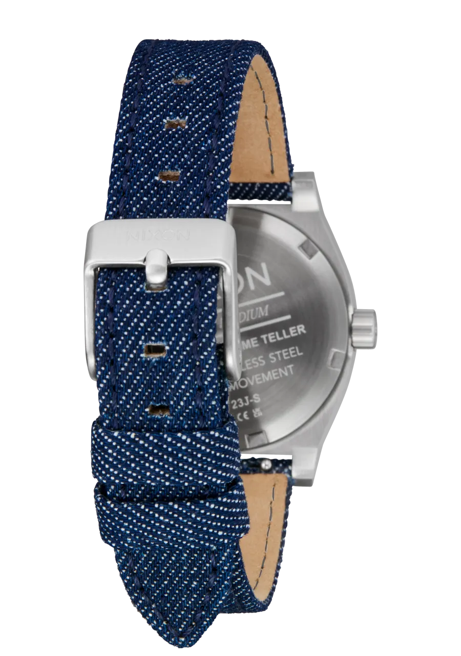 Nixon-WATCHES Medium Time Teller Denim - SILVER/INDIGO/DENIM