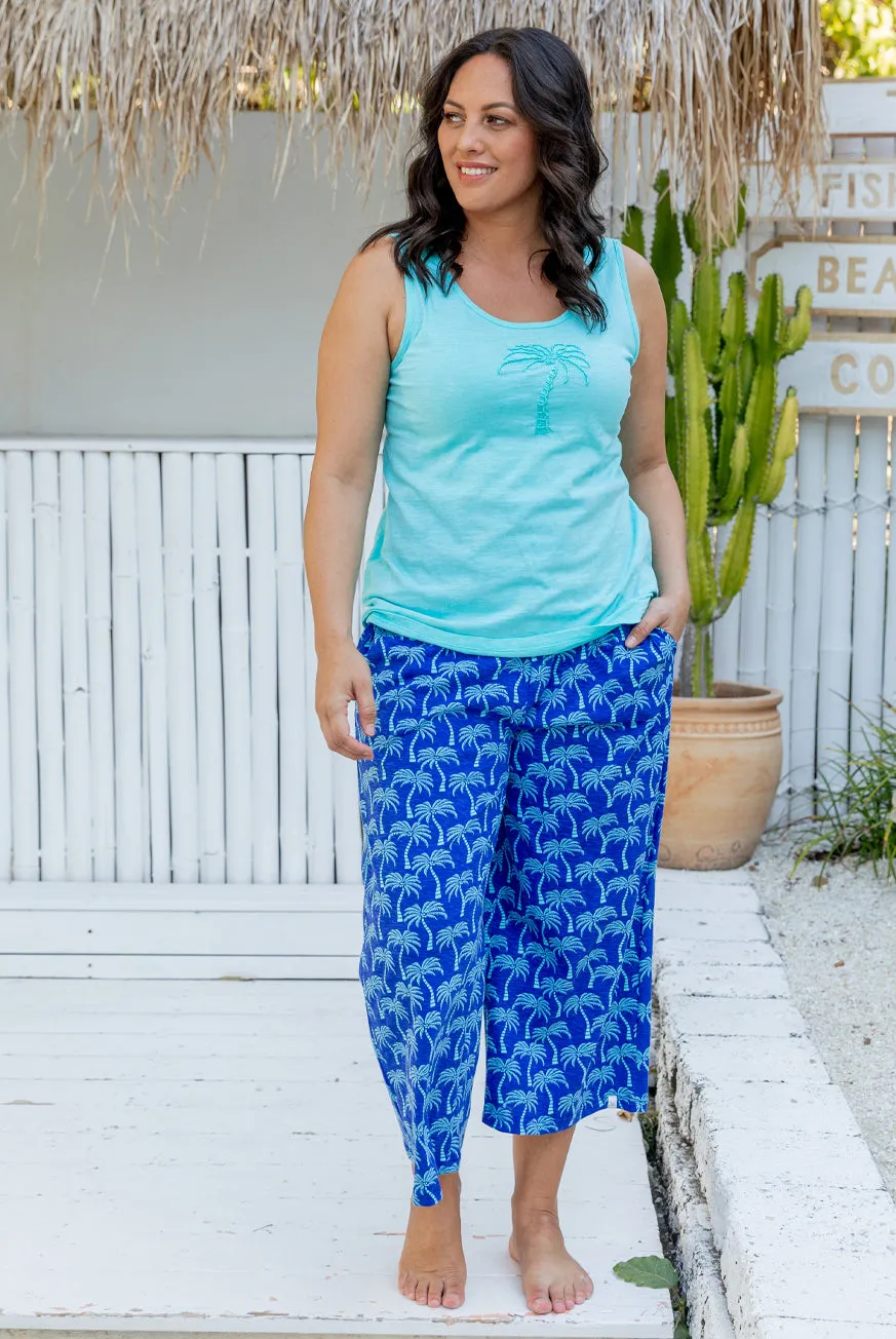 Palm Tree Cotton Pants