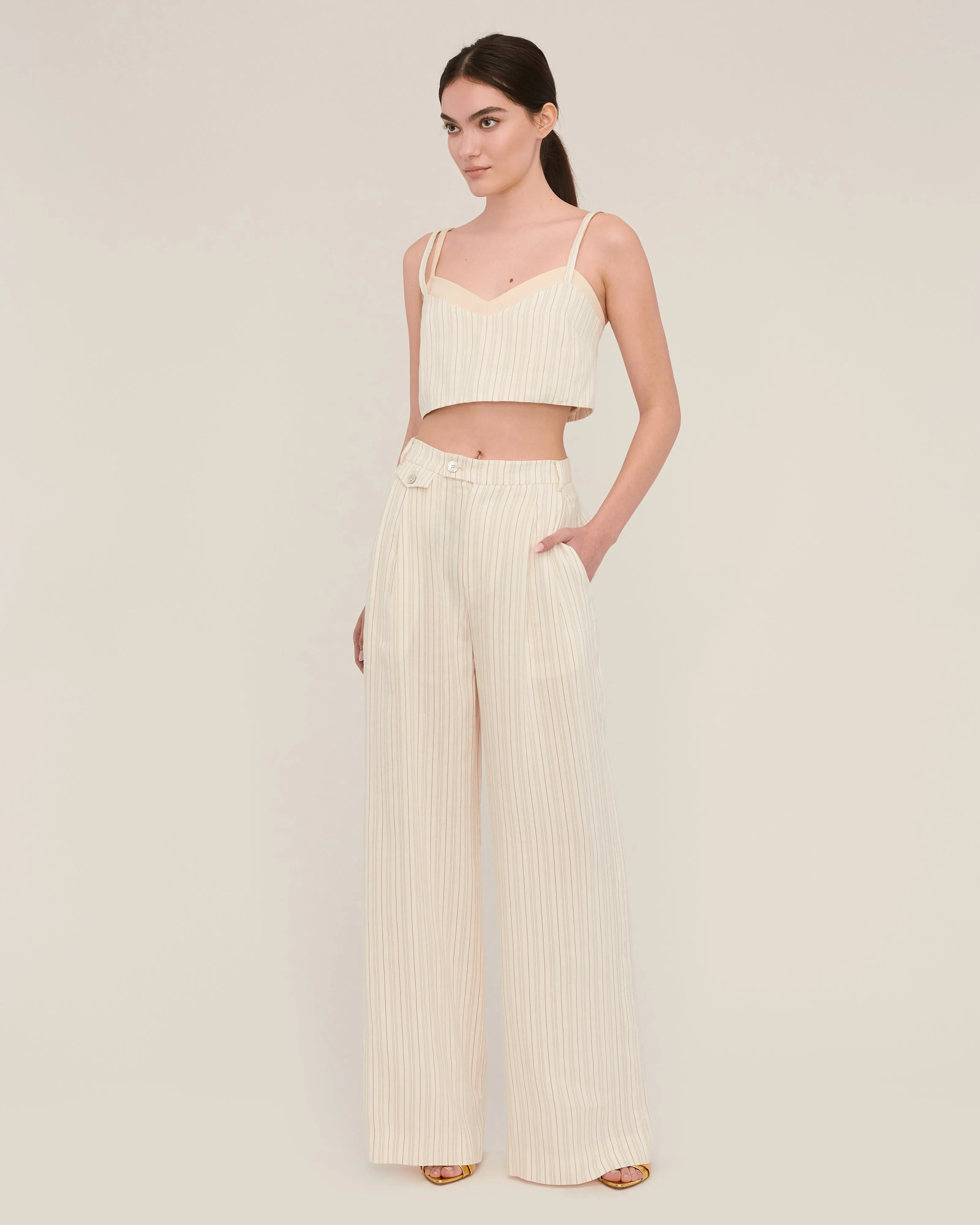 Palmer High Waist Stripe Trouser