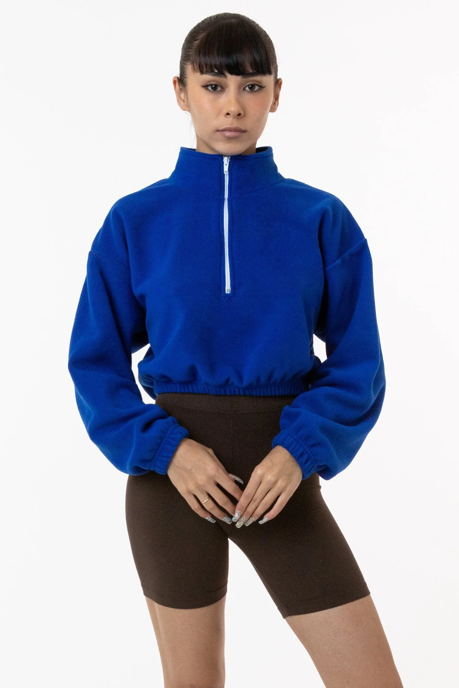 PF306 - Cropped Polar Fleece Half Zip Pullover