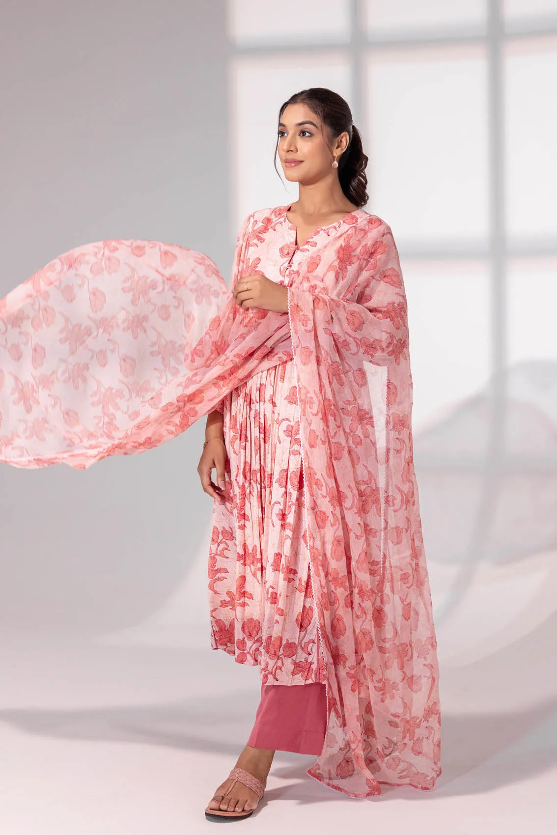 Pink Blossoms Kurta