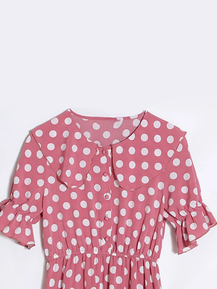 Plus size Polka Dots Chiffon Dress