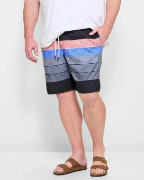 popular  Plus Size Retro Stripe Boardshorts