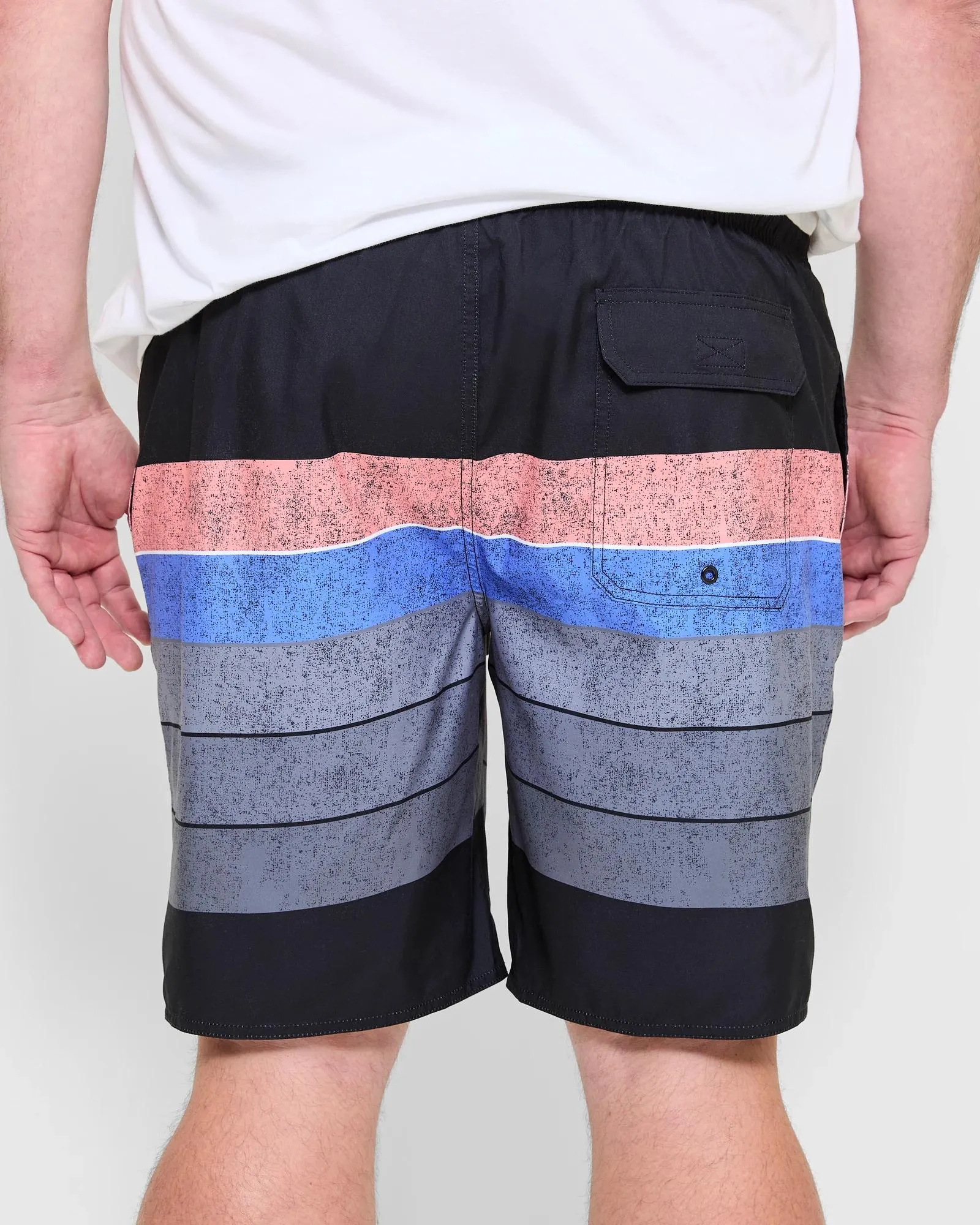 popular  Plus Size Retro Stripe Boardshorts