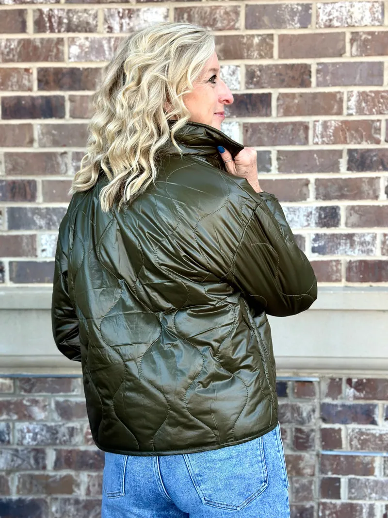 Quilted Puff Haven Jacket - Olive