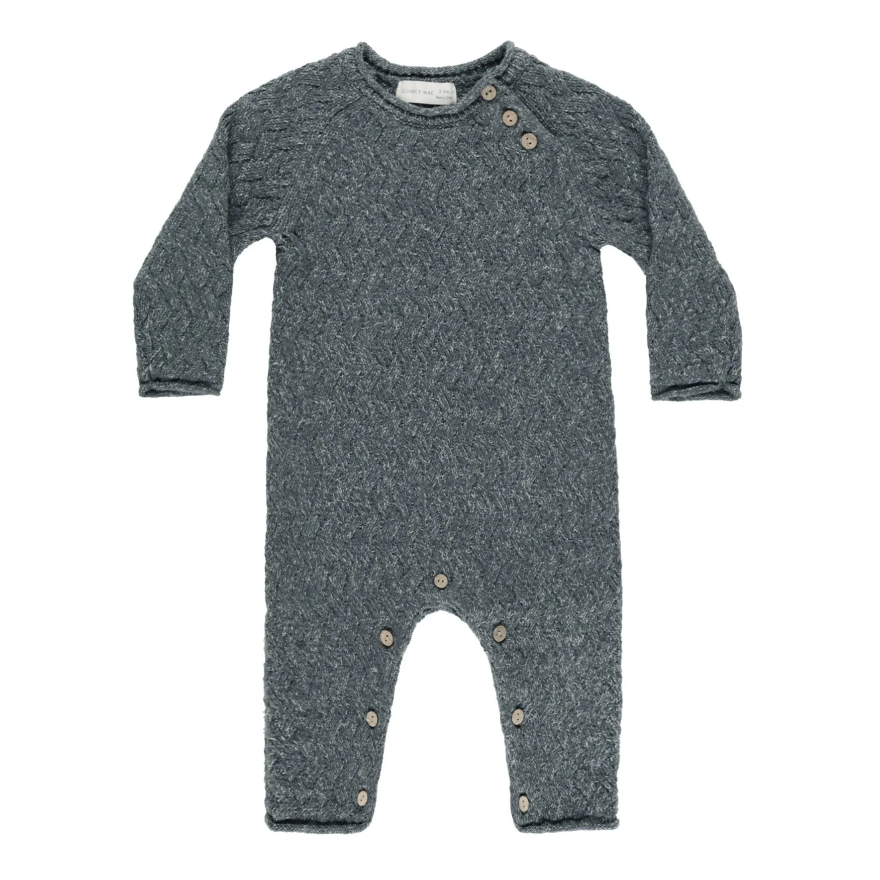 Quincy Mae - Cozy Heather Knit Jumpsuit - Indigo