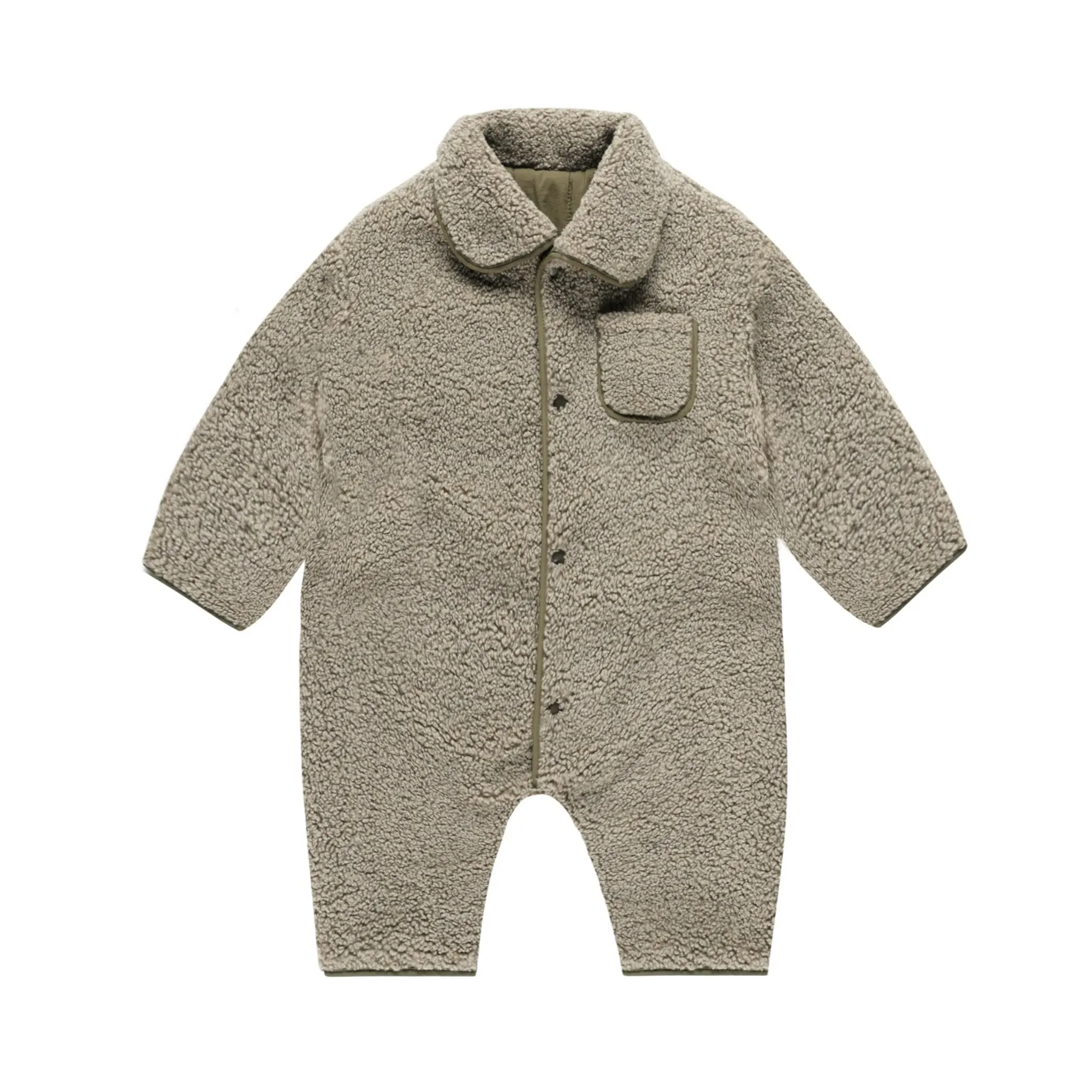 Quincy Mae - Shearling Jumpsuit - Olive