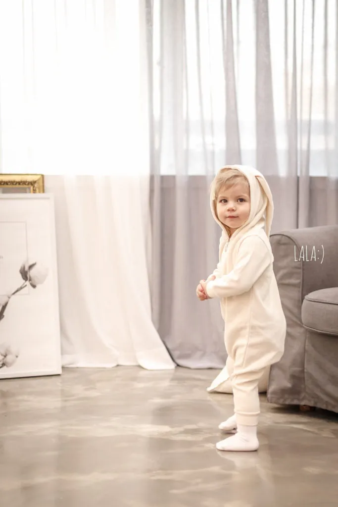 Rabbit Hood Jumpsuit (Ivory)