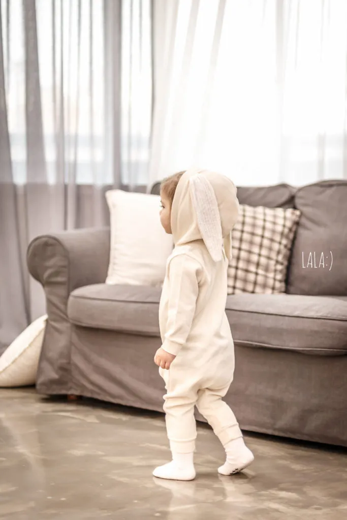 Rabbit Hood Jumpsuit (Ivory)