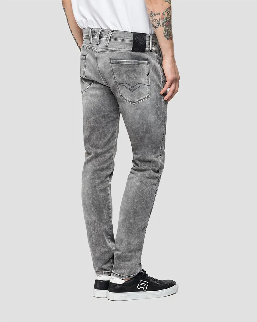 REPLAY M91466107B STONE GREY ANBASS HYPERFLEX JEANS